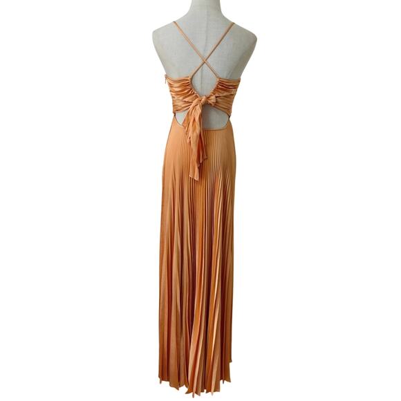 ALC Aries Pleated Maxi Dress in Mandarin Orange US 6 - Picture 5 of 10